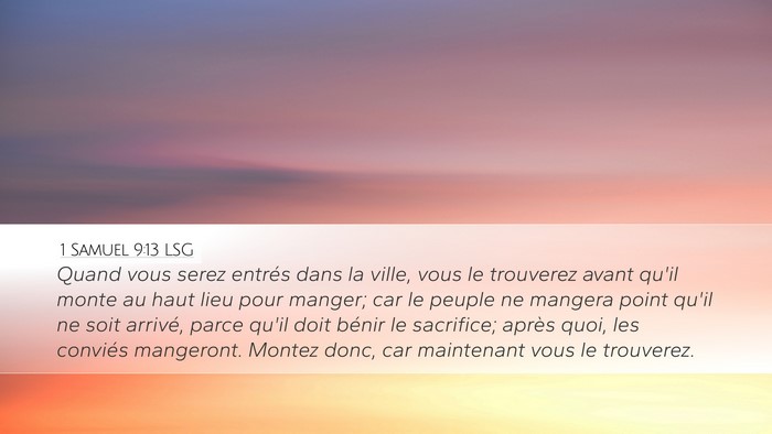 1 Samuel 9:13 LSG Bible Verse Image