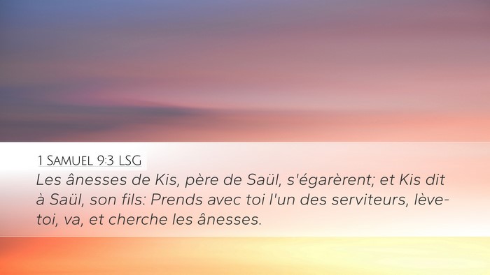 1 Samuel 9:3 LSG Desktop Wallpaper - Les ânesses de Kis, père de Saül, - Desktop Bible Verse Wallpaper