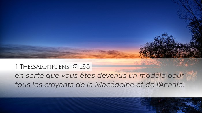 1 Thessaloniciens 1:7 LSG Bible Verse Image