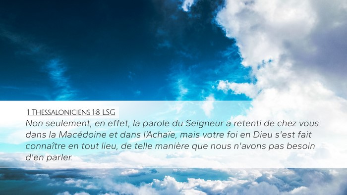 1 Thessaloniciens 1:8 LSG Bible Verse Image