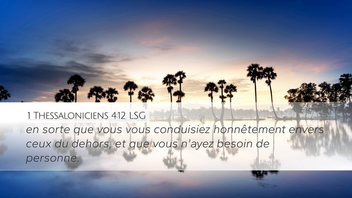 1 Thessaloniciens 4:12 LSG Bible Verse Image