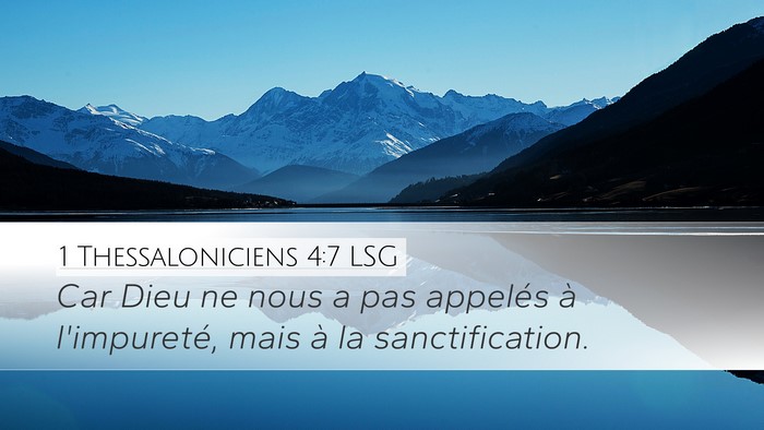 1 Thessaloniciens 4:7 LSG Bible Verse Image