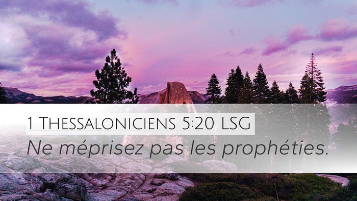 1 Thessaloniciens 5:20 LSG Bible Verse Image