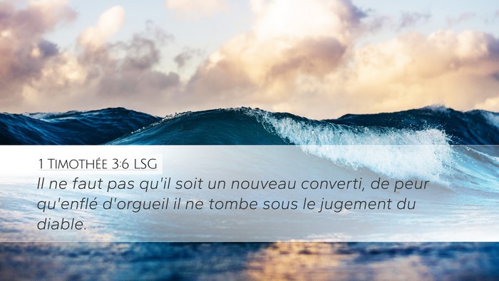 1 Timothée 3:6 LSG Bible Verse Image