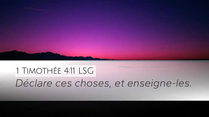 1 Timothée 4:11 LSG Bible Verse Image
