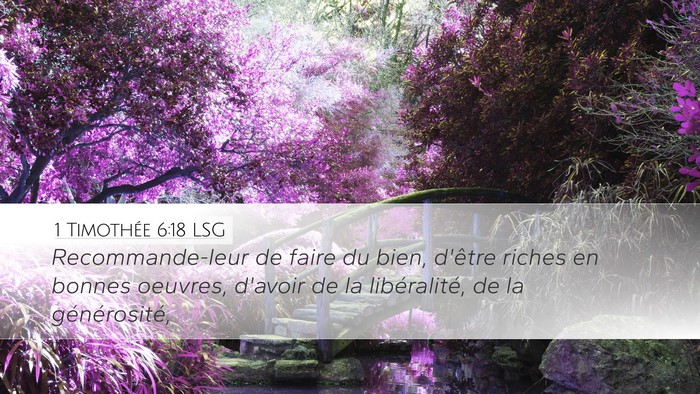 1 Timothée 6:18 LSG Bible Verse Image