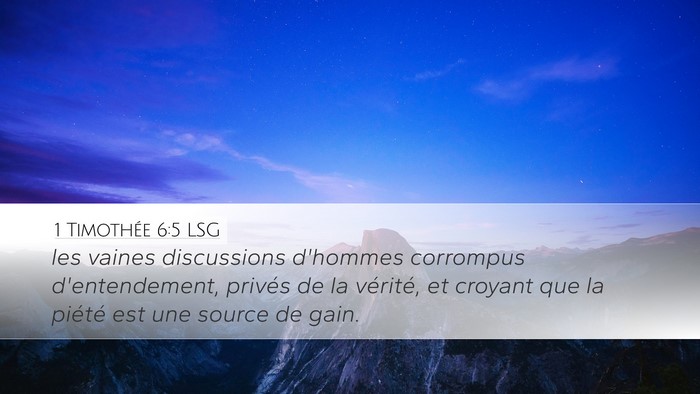 1 Timothée 6:5 LSG Bible Verse Image