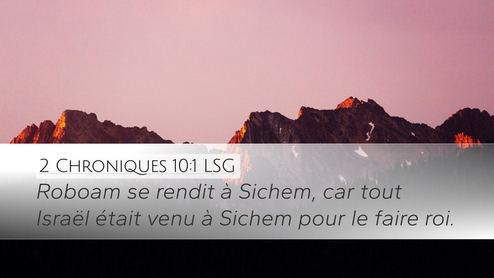 2 Chroniques 10:1 LSG Bible Verse Image