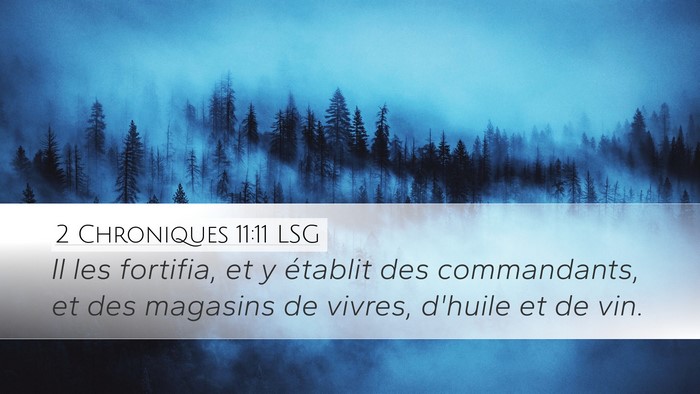 2 Chroniques 11:11 LSG Bible Verse Image