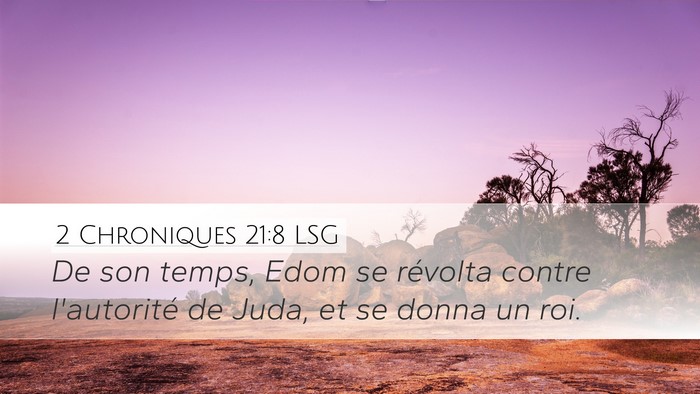 2 Chroniques 21:8 LSG Bible Verse Image