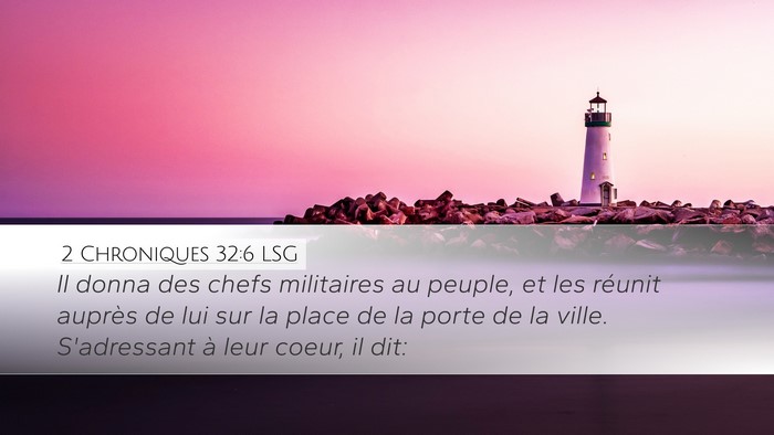 2 Chroniques 32:6 LSG Bible Verse Image