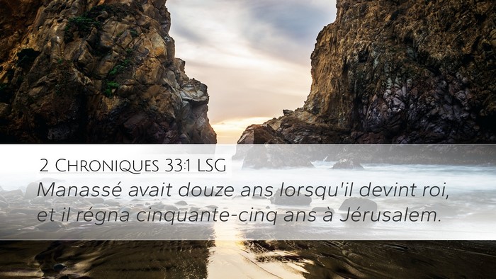 2 Chroniques 33:1 LSG Bible Verse Image