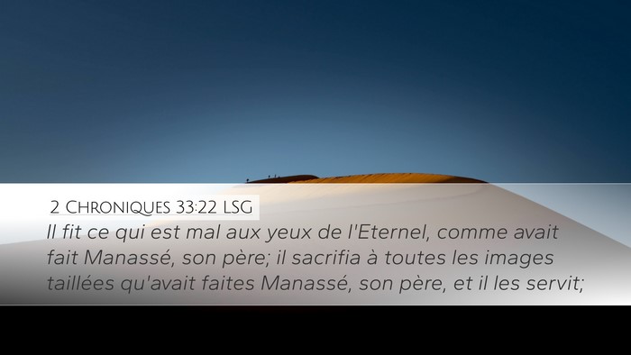 2 Chroniques 33:22 LSG Bible Verse Image