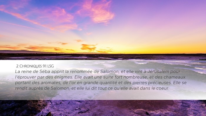 2 Chroniques 9:1 LSG Bible Verse Image