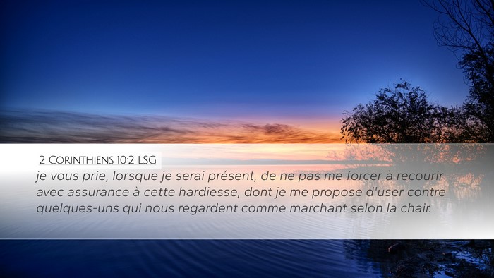 2 Corinthiens 10:2 LSG Bible Verse Image