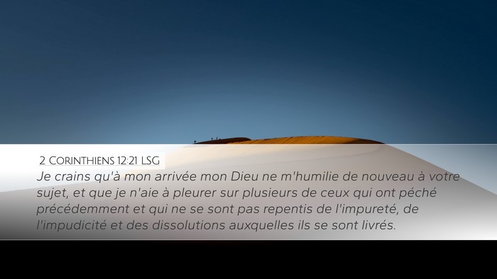 2 Corinthiens 12:21 LSG Bible Verse Image