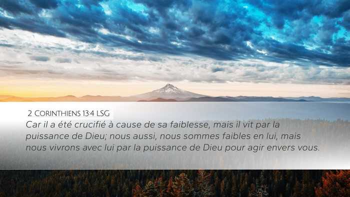 2 Corinthiens 13:4 LSG Bible Verse Image