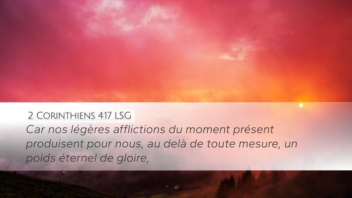 2 Corinthiens 4:17 LSG Bible Verse Image