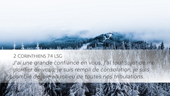 2 Corinthiens 7:4 LSG Bible Verse Image