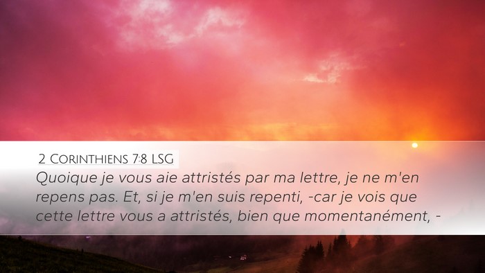 2 Corinthiens 7:8 LSG Bible Verse Image