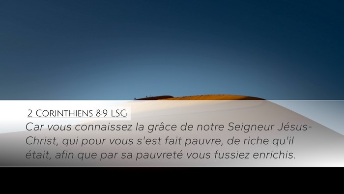 2 Corinthiens 8:9 LSG Bible Verse Image
