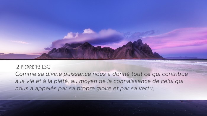 2 Pierre 1:3 LSG Bible Verse Image