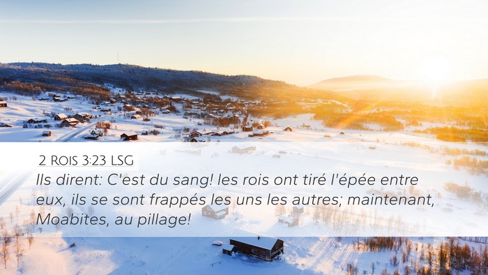 2 Rois 3:23 LSG Desktop Wallpaper - Ils dirent: C'est du sang! les rois ont tiré - Desktop Bible Verse Wallpaper