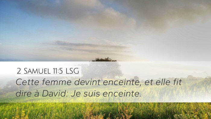 2 Samuel 11:5 LSG Desktop Wallpaper - Cette femme devint enceinte, et elle fit dire à - Desktop Bible Verse Wallpaper