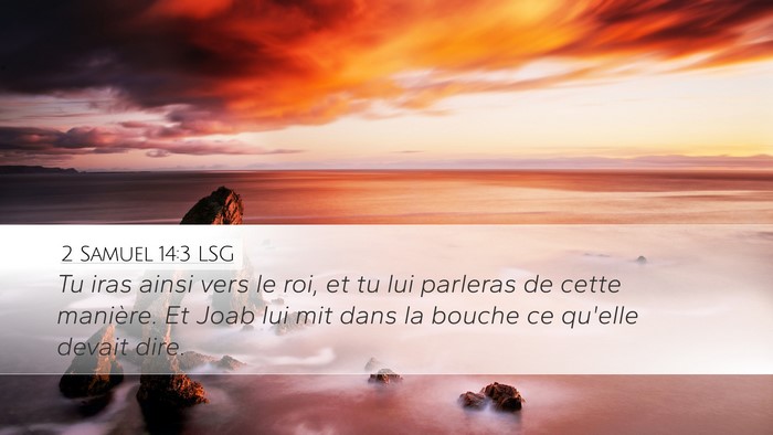 2 Samuel 14:3 LSG Desktop Wallpaper - Tu iras ainsi vers le roi, et tu lui parleras de - Desktop Bible Verse Wallpaper