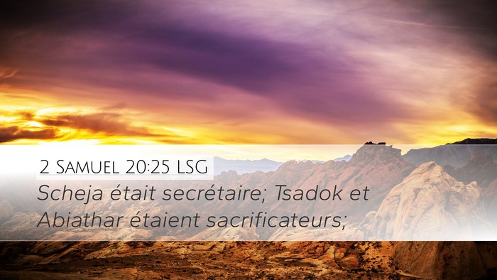 2 Samuel 20:25 LSG Bible Verse Image