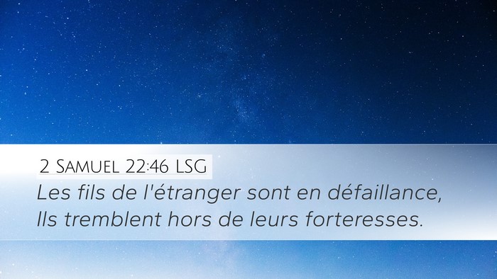 2 Samuel 22:46 LSG Desktop Wallpaper - Les fils de l'étranger sont en défaillance, Ils - Desktop Bible Verse Wallpaper