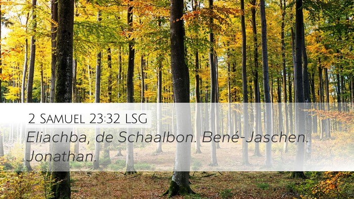 2 Samuel 23:32 LSG Desktop Wallpaper - Eliachba, de Schaalbon. Bené-Jaschen. - Desktop Bible Verse Wallpaper