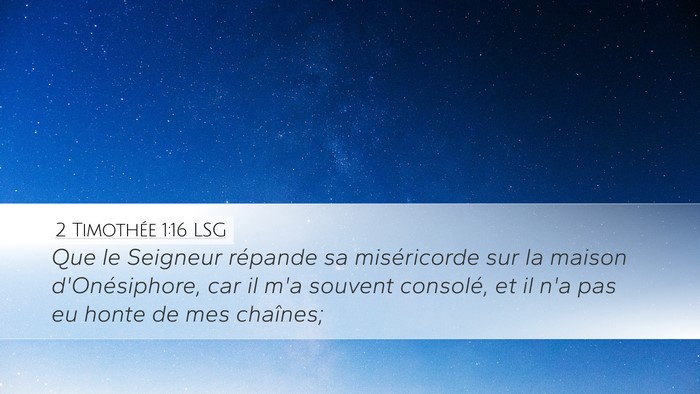 2 Timothée 1:16 LSG Bible Verse Image