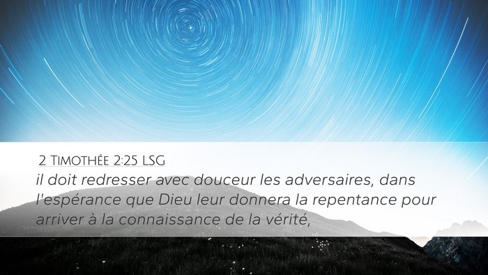 2 Timothée 2:25 LSG Bible Verse Image