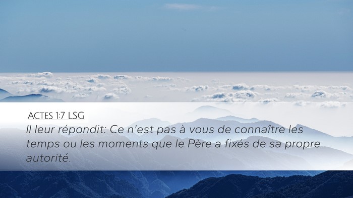 Actes 1:7 LSG Bible Verse Image