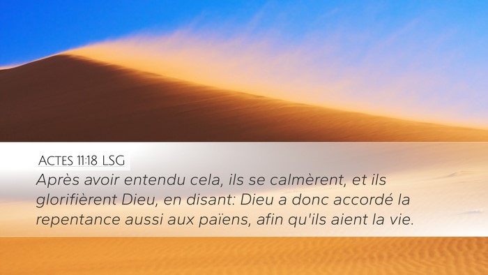 Actes 11:18 LSG Bible Verse Image