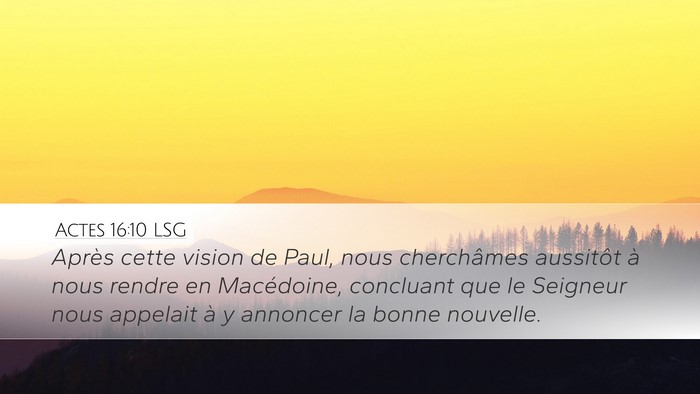 Actes 16:10 LSG Bible Verse Image