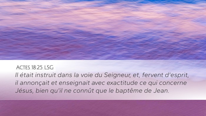 Actes 18:25 LSG Bible Verse Image