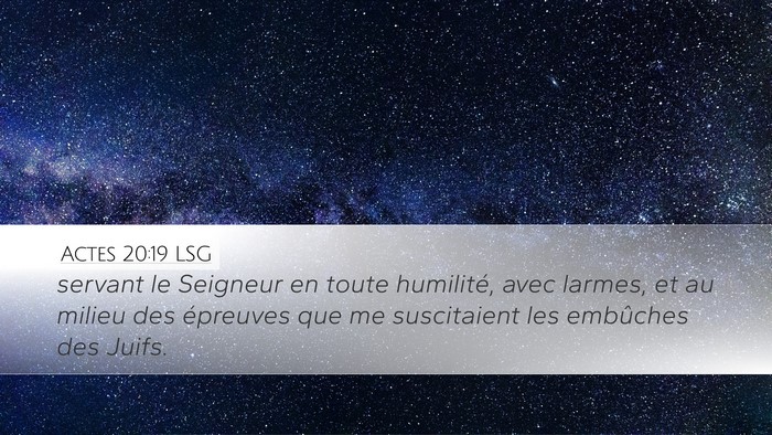 Actes 20:19 LSG Bible Verse Image