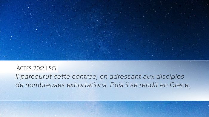 Actes 20:2 LSG Bible Verse Image