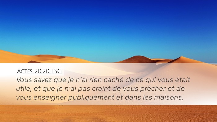 Actes 20:20 LSG Bible Verse Image