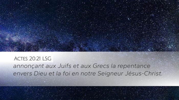Actes 20:21 LSG Bible Verse Image