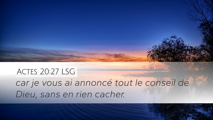 Actes 20:27 LSG Bible Verse Image