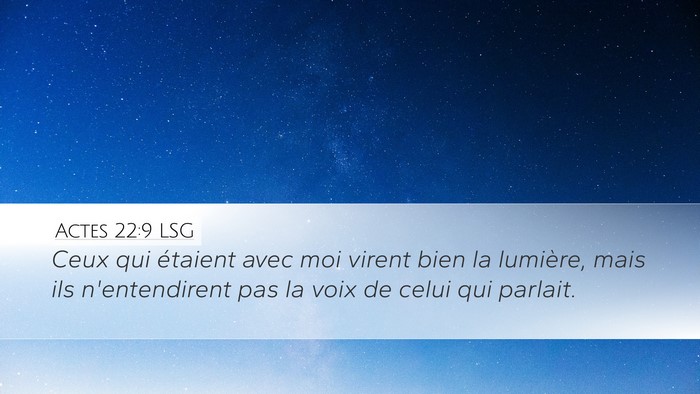 Actes 22:9 LSG Bible Verse Image