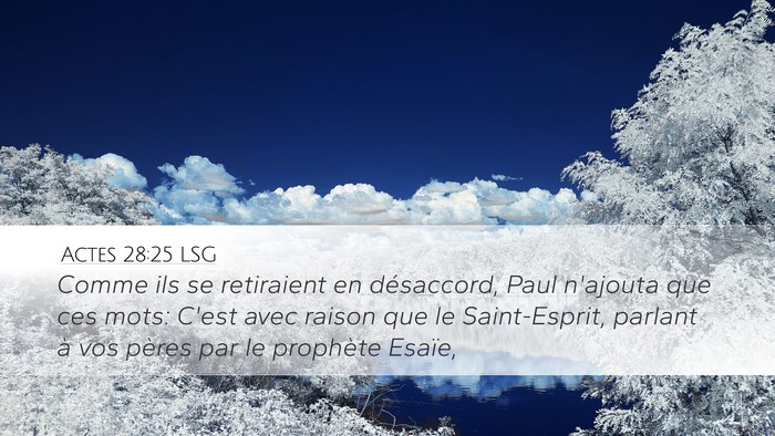 Actes 28:25 LSG Bible Verse Image