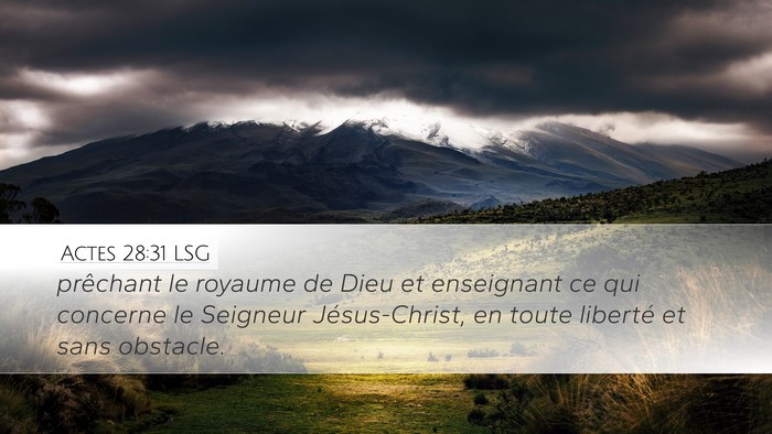 Actes 28:31 LSG Bible Verse Image