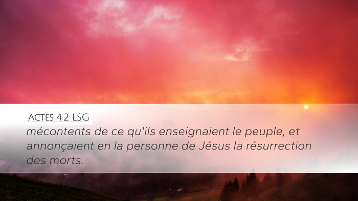 Actes 4:2 LSG Bible Verse Image