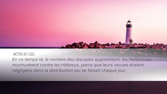 Actes 6:1 LSG Bible Verse Image