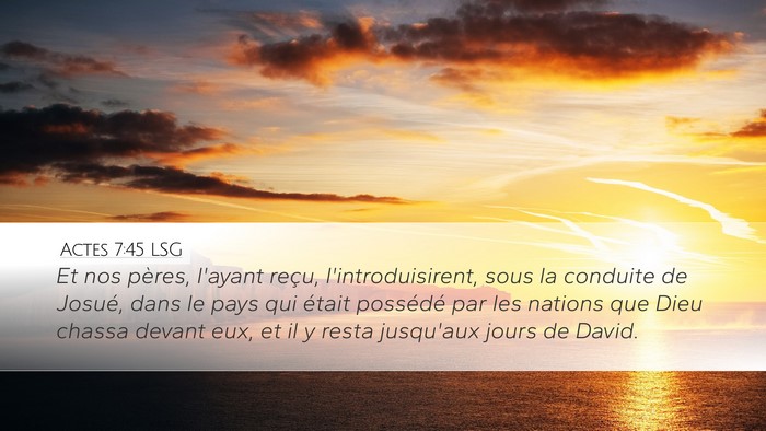 Actes 7:45 LSG Bible Verse Image