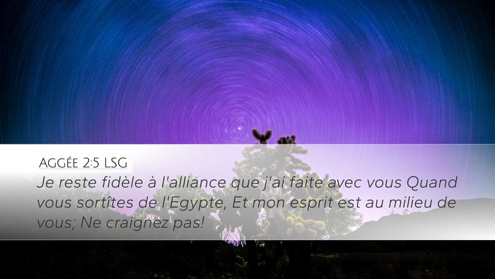 Aggée 2:5 LSG Desktop Wallpaper - Je reste fidèle à l'alliance que j'ai faite - Desktop Bible Verse Wallpaper